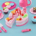 37/55/80PCS Children Play Simulation Kitchen Toy Happy Birthday Cake DIY Food Cutting Set 3. 