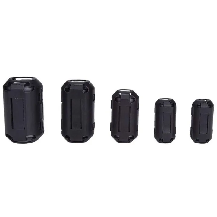 40 Pieces Clip-On Ferrite Ring Core RFI EMI Noise Suppressor Cable Clip for 3mm/5mm/7mm/9mm/13mm Diameter Cable, Black