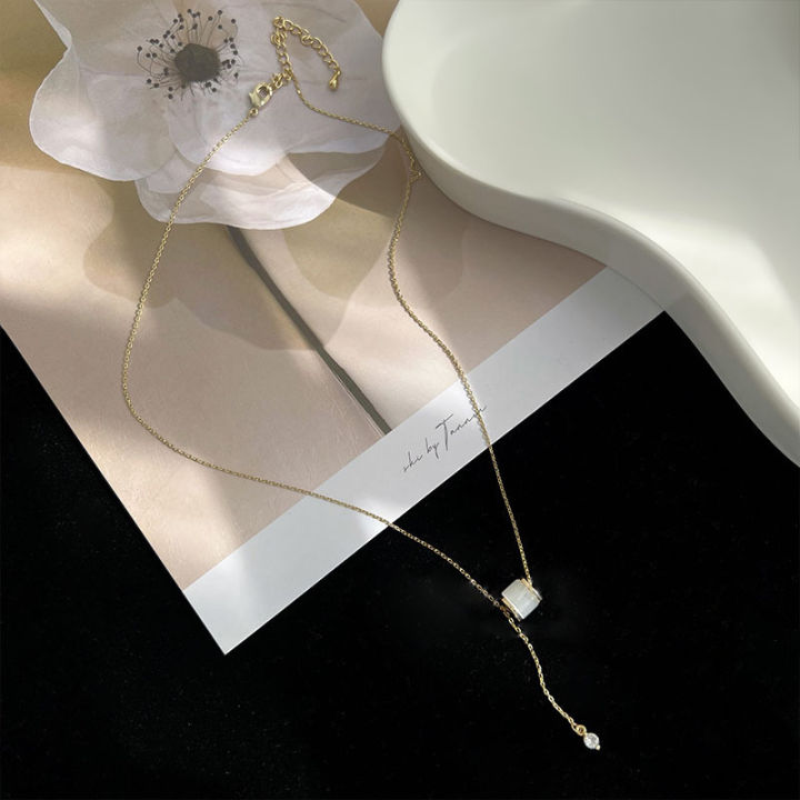 The%20new%20Xiaohongshu%20light%20luxury%20opal%20pendant%20niche%20design%20sense%20small%20waist%20necklace%20female%20Internet%20celebrity%20versatile%20clavicle%20chain%20-%20Image%206