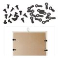 BRADOO- 300 Picture Turn Button Fasteners Photo Frame Hardware and 300 Screws for Craft, Hanging, Drawing, Black. 