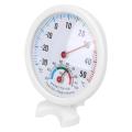 2 in 1 Thermometer Hygrometer Round Temperature Humidity Meter Gauge Clock-shaped Wall-mounted. 