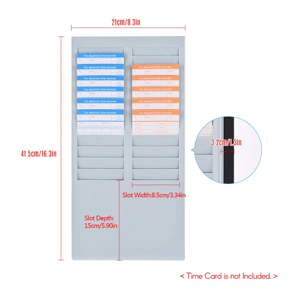Time Card 2PCS Racks, 24 Pocket Wall Mounted ... Time Cards Holder