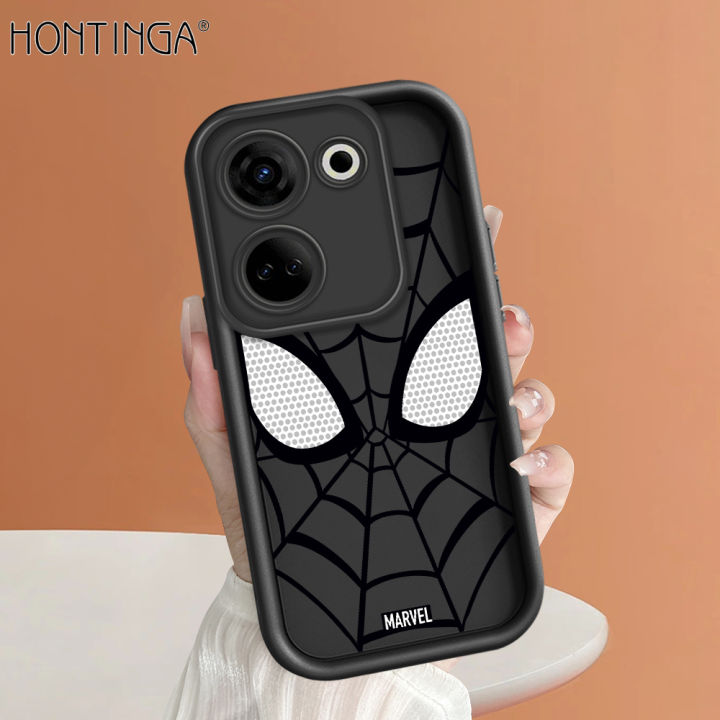 Hontinga for Tecno Camon 20 Camon 20 Pro Back Cover Spider-Man Pattern Ladder Soft Camera Protection Rubber Phone Case