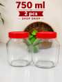 Good quality 750 ml. 02 Pcs Glass Jar for Kitchen & Dining. Glassware Food container with original cap. 