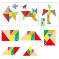 7pcs Wooden Tangram Brain Teaser Puzzle Children Mental Development Tangram Kids Educational Toy. 