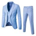 CHAMSGEND Groomsmen Male Three-piece Full Men's Suit Pant Sets Casual Wedding Party Nightclub Slim Fit Black Blazer For Men. 