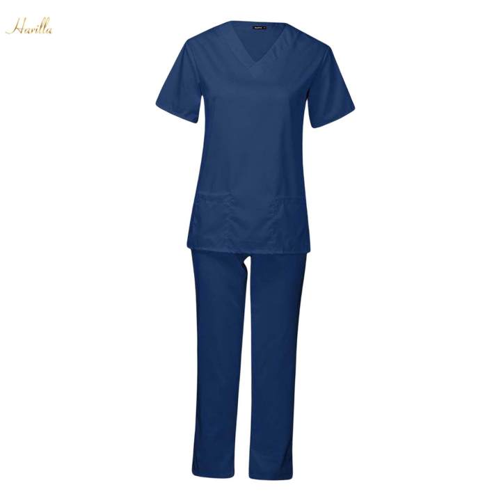 Nursing%20Scrubs%20Uniform%20Solid%20Color%20Multi%20Pockets%20Stretch%20for%20Nursing%20-%20Image%205