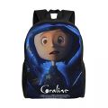 Halloween Horror Movie Coraline Backpack for Men Women Water Resistant College School Bag Print Bookbags. 