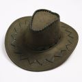 Spring and Summer Western Cowboy Hat Sun Hat Suede Fedora Hat Men's and Women's Multi-Color Knight's Cap Wide Brim Hat Top Hat. 