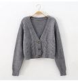 Autumn Winter Short High Waist Solid Color Sweater Women Single-breasted Knit Cardigan Small Sweter Women Jacket New Top Femme. 