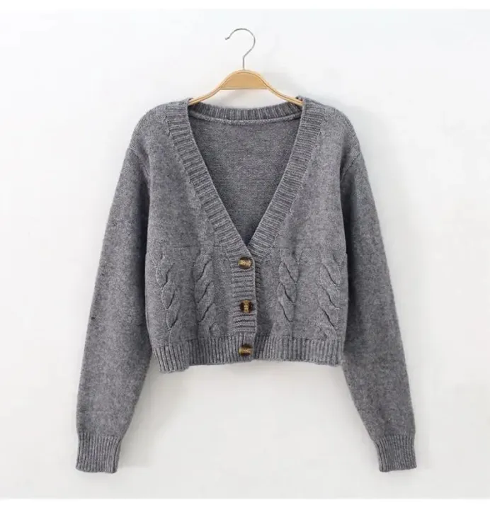 Autumn%20Winter%20Short%20High%20Waist%20Solid%20Color%20Sweater%20Women%20Single-breasted%20Knit%20Cardigan%20Small%20Sweter%20Women%20Jacket%20New%20Top%20Femme%20-%20Image%205