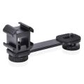 Triple Cold Shoe Mount Universal Extension Bracket Holder Adapter for LED Video Light DSLR Phone Gimbal Stabilizer. 
