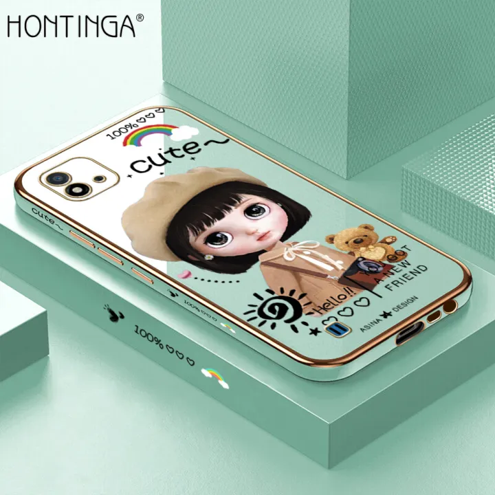 Hontinga%20for%20Realme%20C11%202021%20Case%20Luxury%206D%20Plating%20Cute%20Satchel%20Girl%20Side%20Pattern%20Soft%20Back%20Cover%20Silicone%20Square%20Phone%20Cases%20-%20Image%202