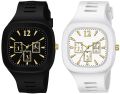 Welcome Fashion BD® Premium Square 8 Colours Multi DIAL Strap Analog Silicon Strap ADDI Stylish Designer Analog Watch Combo for Boys Mens Pack of 2. 