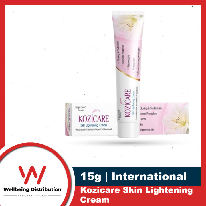 Kozicare Skin Lightening Non-Sticky Cream 15gm | Enriched with 3% Kojic Acid, 1% Alpha Arbutin, 1% Glutathione, 2% Niacinamide, 2% Vitamin C | Best for Melasma, Pigmentation, Dark/Age Spots, Uneven Skin Shade