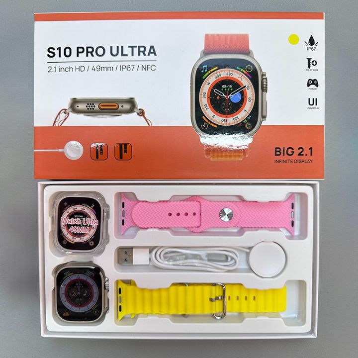 Waterproof Smartwatch With Protective Case 2PCS Straps S10 PRO ULTRA 49MM Smart Watch 2.1" HD Wireless Charging NFC Bluetooth Call Watch Band