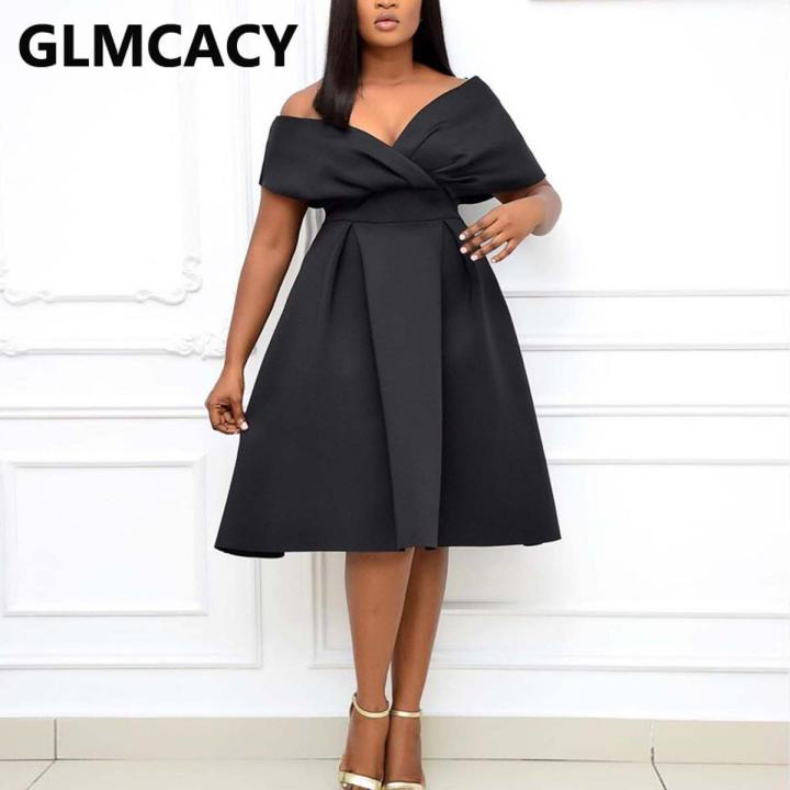 Women Solid Elegant Evening Party Dress Formal Classy Party Gowns Dress