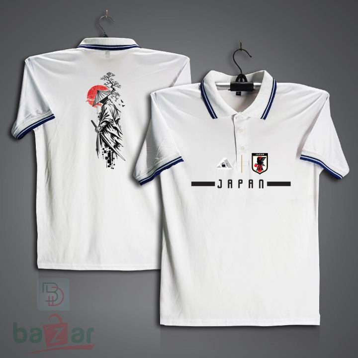 Japanese Samurai Short Sleeve Collar Polo Football Jersey For Men - Half Sleeve Collar Polo Samurai t shirt - Japan Jersey