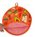 2pcs 12Inch Cloth Bag for Burrito,Portable Tortilla Warmer Pouch Home for Microwave Restaurant Food Pancake,B.