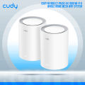 Cudy M1800 (2-pack) AX1800 Wi-Fi 6 Whole Home Mesh WiFi System - 1201Mbps on 5GHz and 574Mbps on 2.4GHz - MU-MIMO, Beamforming, WPA3 - Whole Home Coverage - White. 