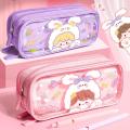 New tationery Box Cartoon Girl Pencil Bag Kawaii Korean tyle Dektop torage Multi Layered tationery Bag Waterproof Zipper Large Capacity Pencil Pouch Children. 