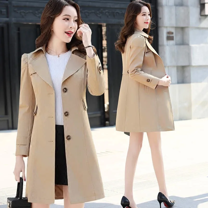 Spring Autumn Trench Coat Single ed Trench Coat Woman Trench