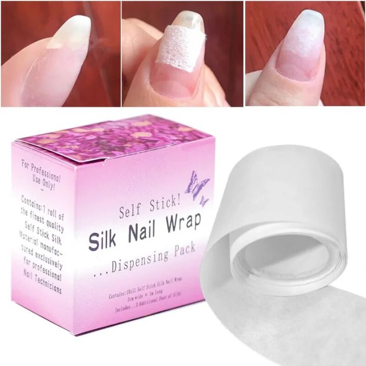 1 Roll Repair Nail Fiberglass Silk UV Gel Building Fiber French Manicure Tools Nail Forms Extension Tips Adhesive Stickers AbandonA