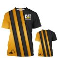 2023 Cool Summer CAT Excavator T-Shirts for Men and Women: Streetwear with 3D Printed Caterpillar Design. 