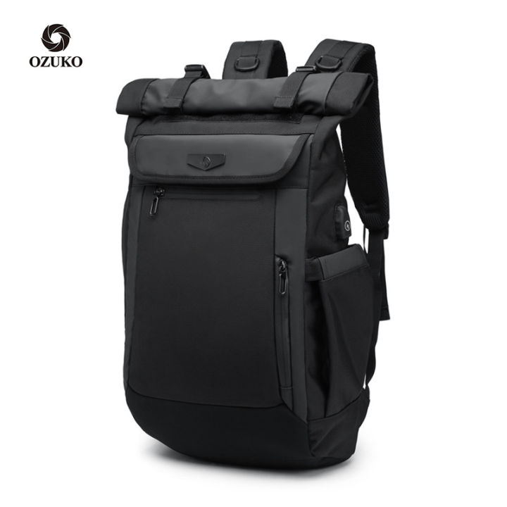ozuko Korean Style Student Backpack Business Travel Laptop Backpack Outdoor Leisure Waterproof Backpack Men