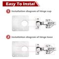 6 Pcs Cabinet Hinge Repair Plate Kit with Screws, Door Hinge Brackets. 