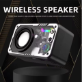 V1 Transparent Mecha Mini Bluetooth Speaker with RGB LED Lighting, Bluetooth 5.3, TF Card & TWS Support, 5 W Output, 1800 mAh Battery, Steel‑Cannon Design. 