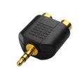 2 Pieces Gold Plated 3.5mm Stereo to 2-RCA Male to Female Adapter,Audio Splitter Adapter, Dual RCA Jack Adapter. 