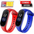 Buy 1 Get 1 Free, New LED Fashionable Watch, Square LED Digital Sports Watch, Waterproof LED Wrist Watch&Fashion New Sports Bracelet LED Digital Watch Unise, Combo offer - Watch For Men. 