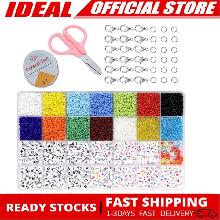 5000pcs Glass Seed Beads for Jewelry Making Kit,Letter Beads Tiny Beads Set for Bracelets Making DIY
