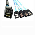 Mini SAS SFF-8643 to 4 SATA 7pin hard disk 6Gbps data Server Raid Cable 1m. 