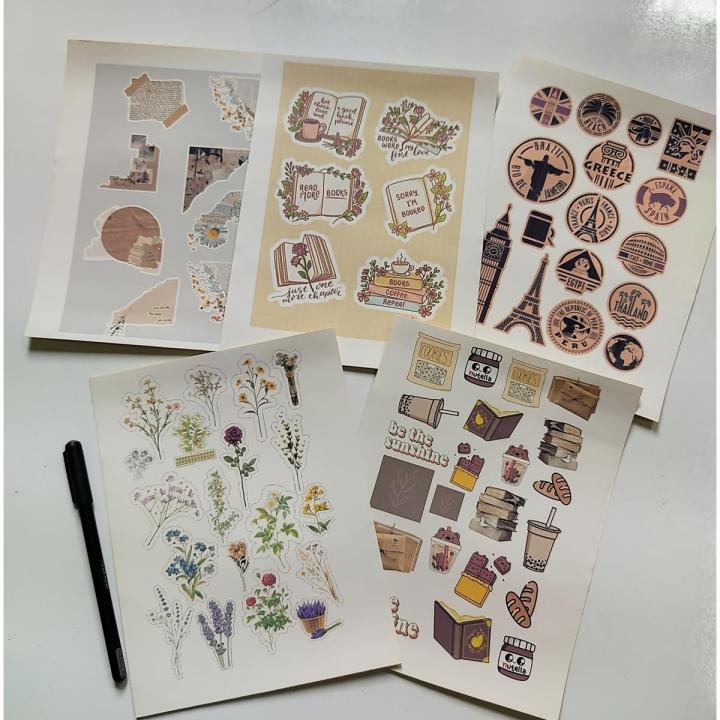 Aesthetic Sticker sheets A5 size (5pc)