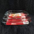 Oven Proof Glass Serving Dish - Transparent 3 Pcs Set. 