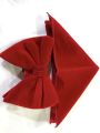 Velvet Bow Tie And Pocket Square Set For Men (Red).