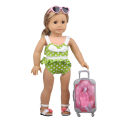 18 inch american doll transparent suitcase americangirl doll trolley case travel. 