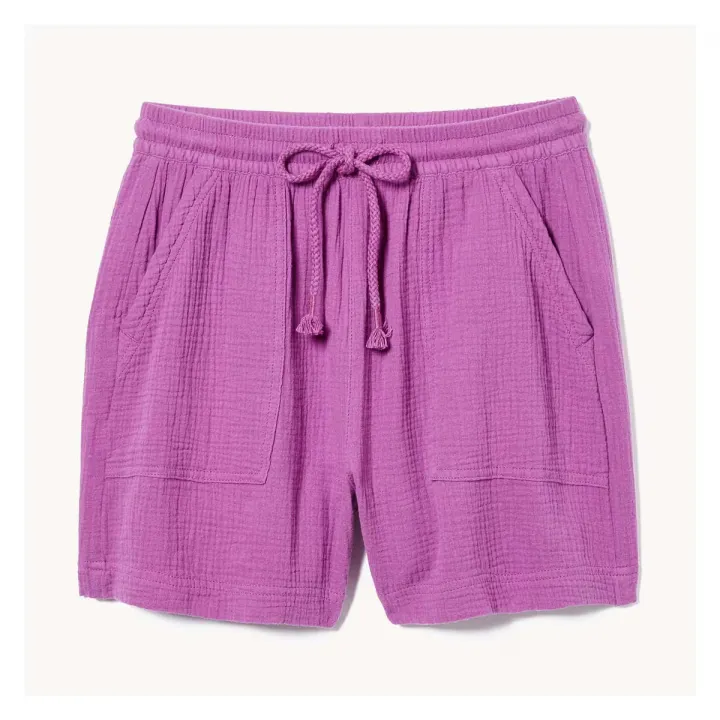 Cotton%20Gauze%20High%20Rise%20Pull-On%20Soft%20Shorts%20For%20Women%20-%20Image%202