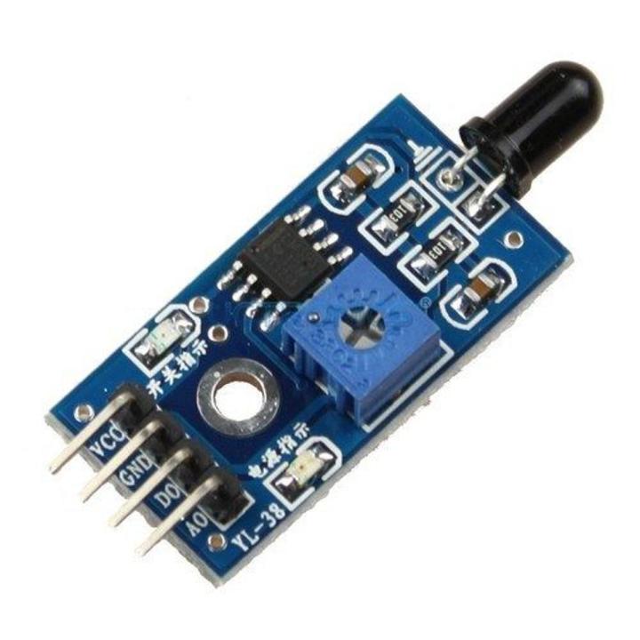 SINGLE LED FLAME Sensor For Fire Detection Module IR Infrared 4 Wire Cables  Flame Detection Sensor Circuit IR Flame Sensor Detector Smart Sense For Arduino Electronics Circuitry & Parts