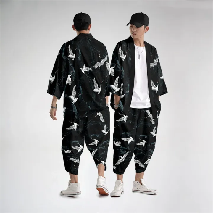 Two-piece%20Suit%20Oversize%20XXS-6XL%20Japanese%20Style%20Fashion%20Kimono%20And%20Pants%20Set%20Men%20Cardigan%20Blouse%20Haori%20Obi%20Asian%20Clothes%20-%20Image%205