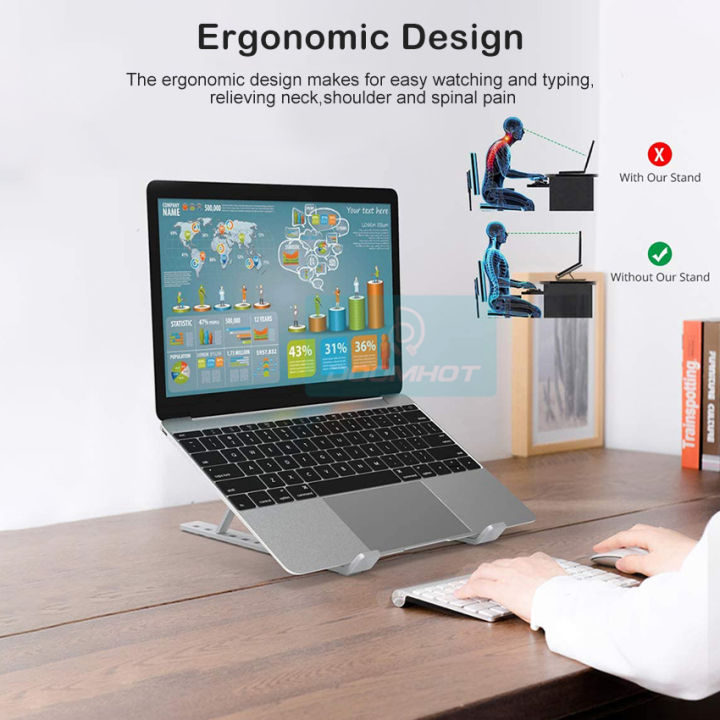 DoomHot%20Lap-top%20Stands%20Foldable%20Aluminium%20Lap-tops%20Stand%20Portable%206-Level%20Height%20Adjustable%20Holder%20Notebook%20Stand%20Air%20Flow%20Cooling%20Ergonomic%20Design%20Stands%20for%2010%20-15.6%20Inch%20PC%20Computer%20Accessories%20-%20Image%205