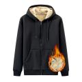 IELGY lamb wool warm men's hooded zipper jacket.