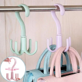Rotating 4 Claw Hook rack Multi functional Creative Cloth hanger Wardrobe Tie Hat bag storage Organizers Bedroom Closets. 
