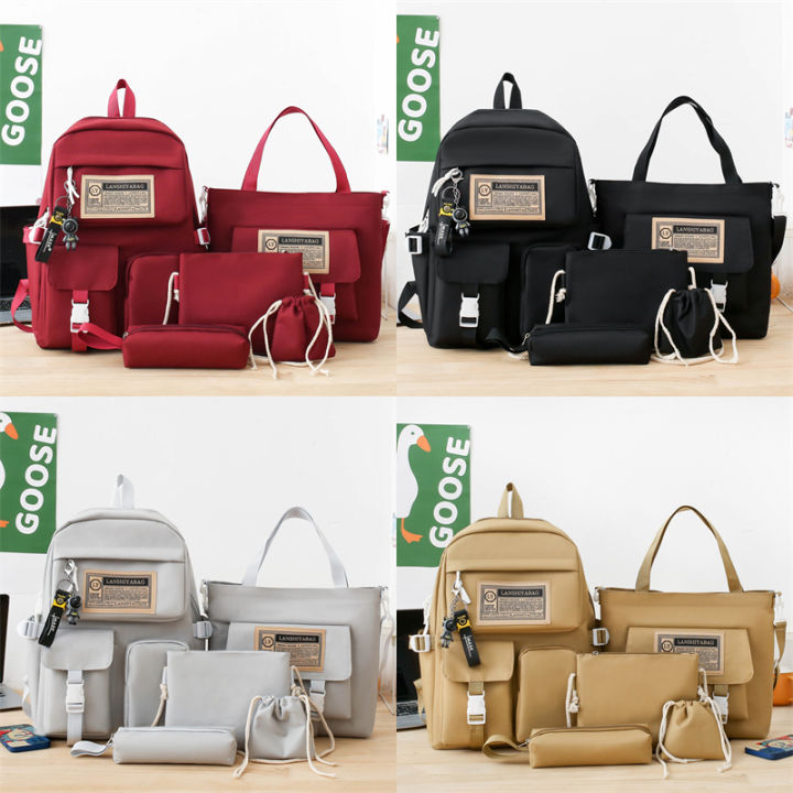 5pcs%20Sets%20Harajuku%20Kawaii%20Kids%20School%20Backpack%20Cute%20Women's%20Bagpack%20Bookbag%20Laptop%20Bag%20For%20Teenage%20Girls%20Rucksack%20Students%20Bag%20Amour%20zii%20-%20Image%205