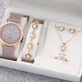 【Limited Quantity】 Stylish 6pcs Women's Quartz Watch Set for Ladies Leather Strap Attractive Water Resistant Watches Latest New Design Personality Wristwatch for Girls. 