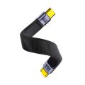 Short USB C To USB C Cable USB 4.0 40Gbps Data Cable Flat FPC Design Supporting 8K Display 240W Fast Charge Cable For Laptop Phone 13cm. 