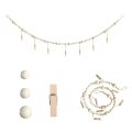 Tassel Cotton Rope Wall Hanging Picture Frame Wooden Hanging Photo Display Rack Picture Organizer with Clip Home Decor.