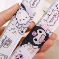 4Pcs/Set Sanrio Ruler Set Kuromi Acrylic Cute Cartoon Straight Ruler Triangle Ruler Student Stationery Gift. 